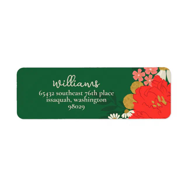 Floral Bouquet Bridal Shower Return Address Label | Zazzle