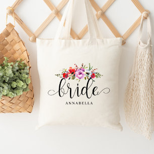 Floral Bouquet Bride Tote Bag
