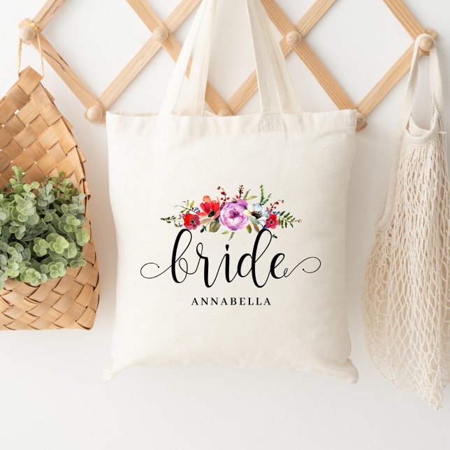 Floral Bouquet Bride Tote Bag (Creator Uploaded)