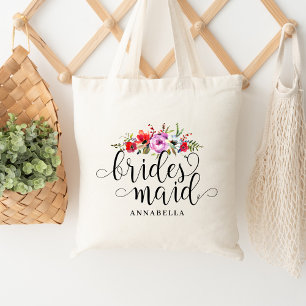 Floral Bouquet Bridesmaid Tote Bag