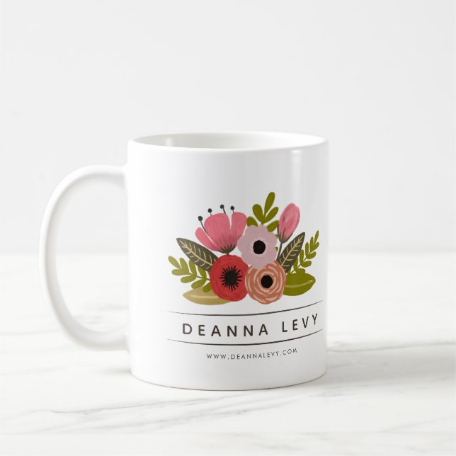 Floral Bouquet Business Promotional Gift Product Coffee Mug (Left)