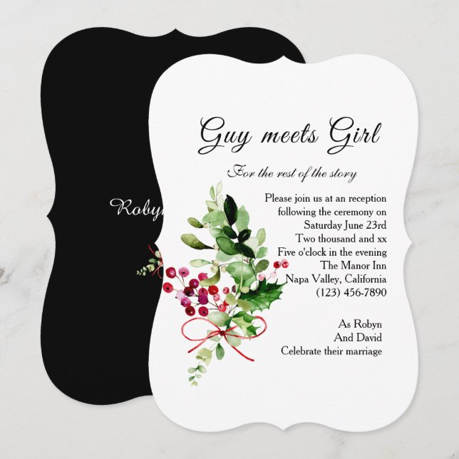 Floral Bouquet Casual Reception Invitation (Front/Back)