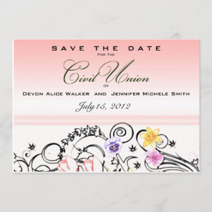 Floral Bouquet Civil Union Save the Date Invite