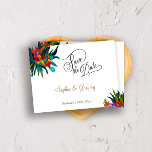 Floral bouquet elegant  qr code non photo flowers announcement postcard