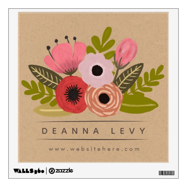 Floral Bouquet Florist Business Promotional Sign Wall Decal (Front)