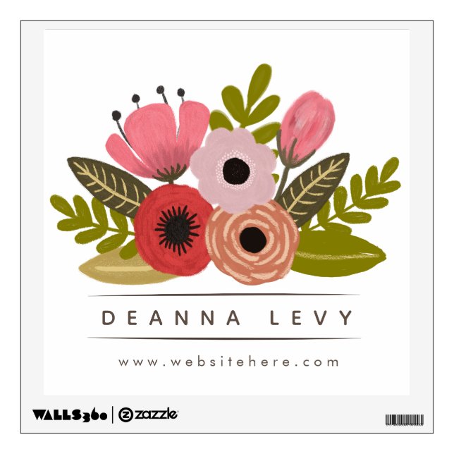 Floral Bouquet Florist Business Promotional Sign Wall Decal (Front)