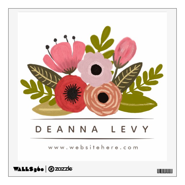 Floral Bouquet Florist Business Promotional Sign Wall Decal (Front)