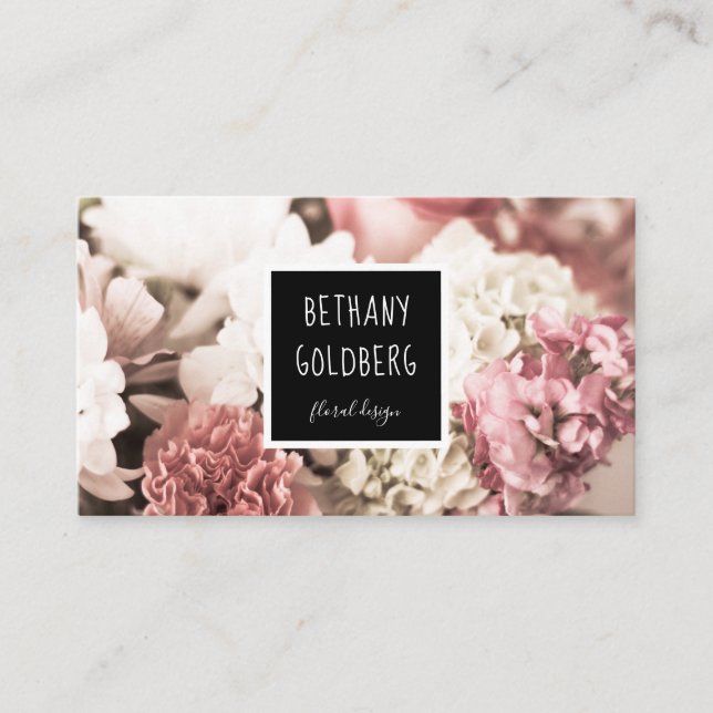 Floral Bouquet Florist Event Design Business Card (Front)