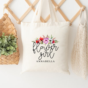 Floral Bouquet Flower Girl Tote Bag