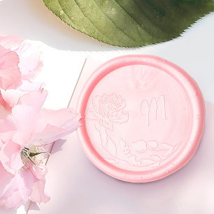 Floral Bouquet Flowers & Greenery Wedding Monogram Wax Seal Sticker
