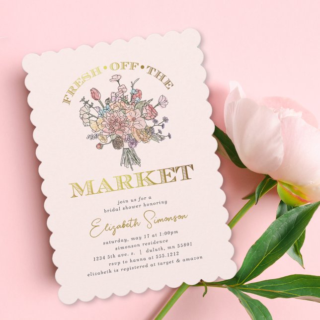 Floral Bouquet Fresh off the Market Bridal Shower Invitation (Floral Bouquet Fresh off the Market Bridal Shower Invitation)