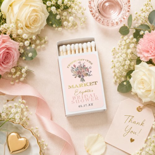 Floral Bouquet Fresh off the Market Bridal Shower Matchboxes