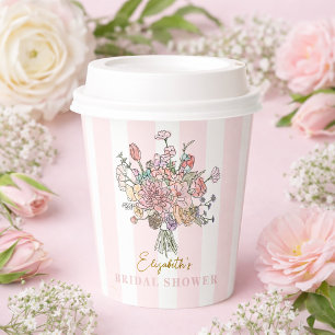 Floral Bouquet Fresh off the Market Bridal Shower Paper Cups