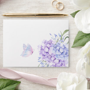 Floral bouquet hydrangea butterfly envelope