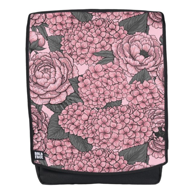 Floral bouquet in pink backpack (Front)