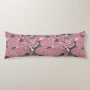 Floral bouquet in pink body pillow
