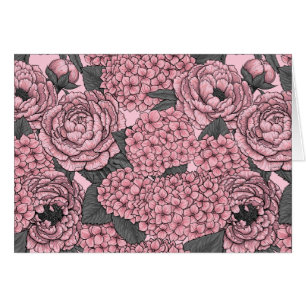 Floral bouquet in pink cards