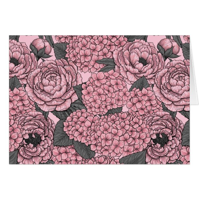 Floral bouquet in pink cards (Front Horizontal)