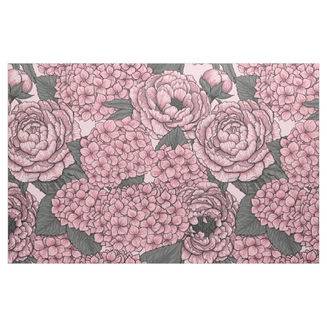Floral bouquet in pink fabric (Fat Quarter)