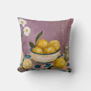 Floral Bouquet in Vase No. 3: Flower Cottagecore Throw Pillow