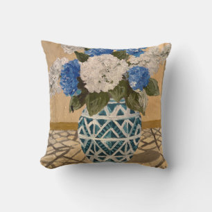 Floral Bouquet in Vase No. 5: Flower Cottagecore Throw Pillow