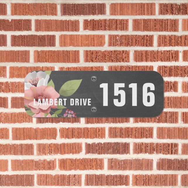 Floral Bouquet Make Your Own Personalized House Metal Sign (In Situ(Brick))