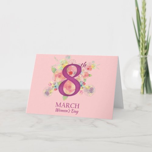 Floral Bouquet March 8 International Womans Day Card