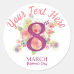 Floral Bouquet March 8 International Woman's Day Classic Round Sticker
