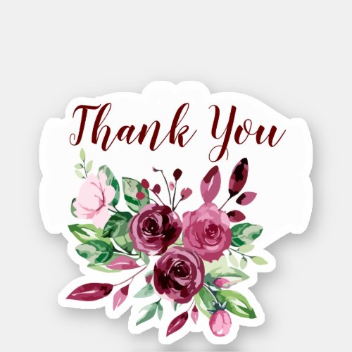 Floral Bouquet Microwedding Thank You Stickers