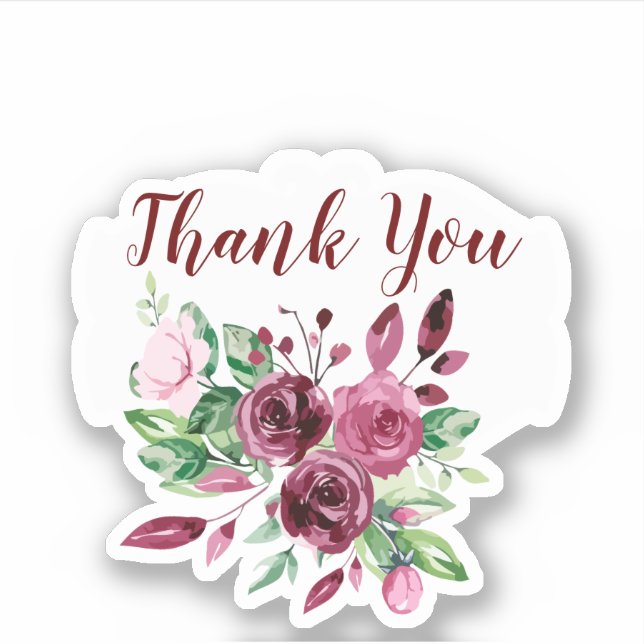 Floral Bouquet Microwedding Thank You Stickers (Front)