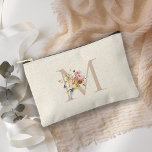 Floral Bouquet Monogram Cosmetic/Accessory Bag<br><div class="desc">This modern,  stylish cosmetic & accessory bag features a beautiful watercolor flower bouquet with the ability to customize your name  The perfect gift for many occasions,  including bridesmaid gifts,  birthdays,  travel gifts,  and more.</div>