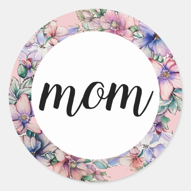 Floral Bouquet Mother's Day Classic Classic Round Sticker (Front)