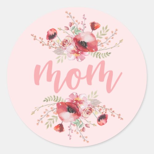 Floral Bouquet  Mothers Day Classic Round Sticker