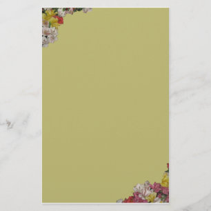 Floral Bouquet on Light Gold Stationery