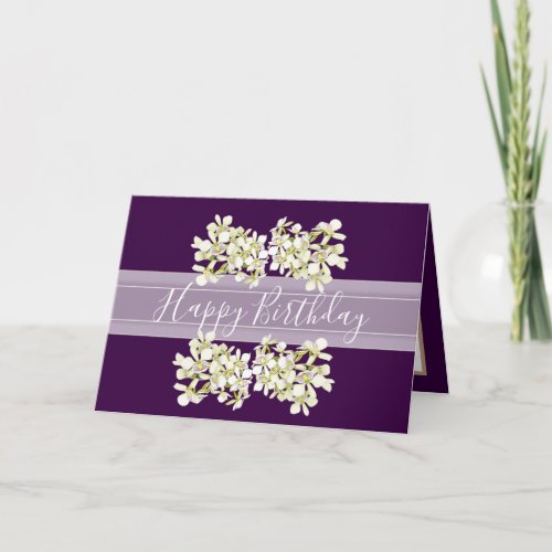Floral Bouquet Orchid Flower Purple Girl Birthday Card