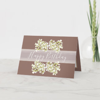 Floral Bouquet Orchid Flower Red Girl Birthday Card