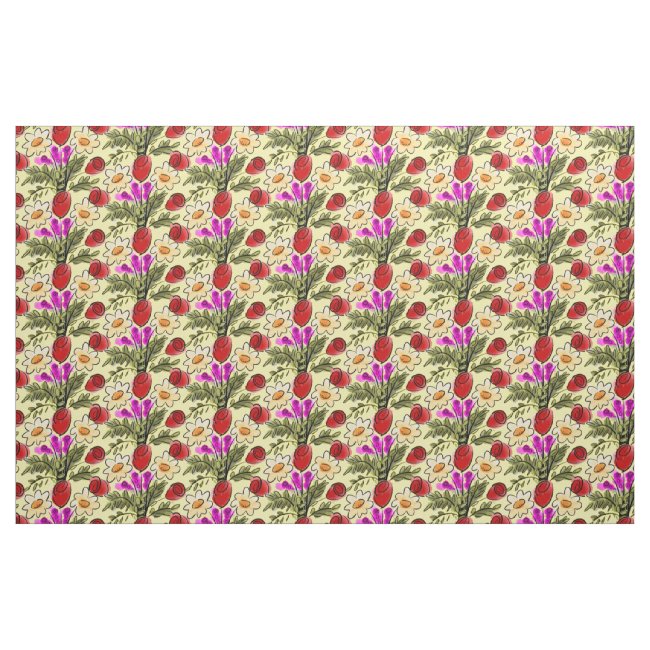 Floral Bouquet Pattern Fabric