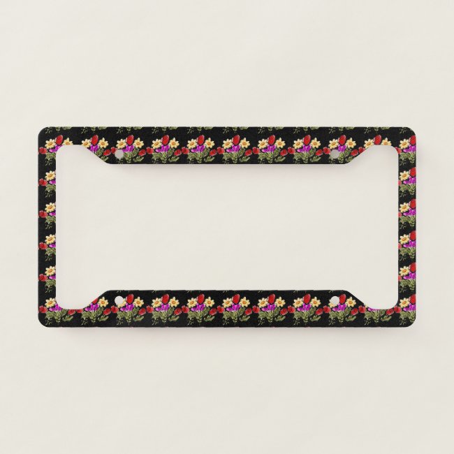 Floral Bouquet Pattern License Plate Frame