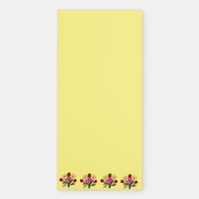 Floral Bouquet Pattern Magnetic Notepad
