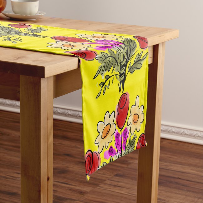 Floral Bouquet Pattern Table Runner