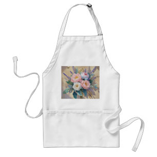 Floral Bouquet peonies lavender Adult Apron