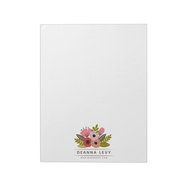 Floral Bouquet Personalized Business Notepad (Rotated)