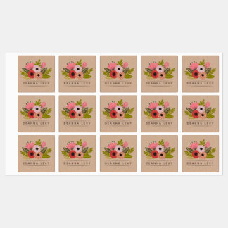 Floral Bouquet Personalized Editable Labels