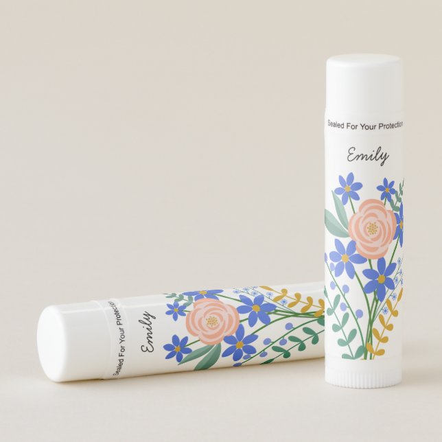 Floral Bouquet Personalized Lip Balm (Front)
