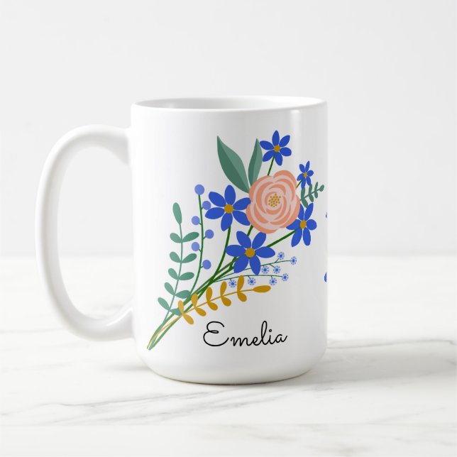 Floral Bouquet Personalized Mug (Left)