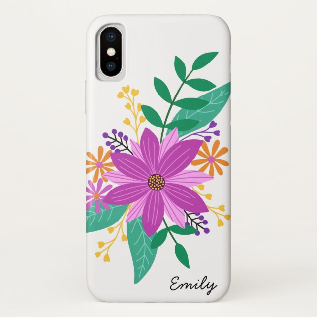 Floral Bouquet Personalized Phone Case (Back)