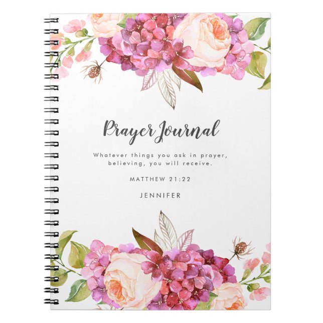 Floral Bouquet Personalized Prayer Journal (Front)