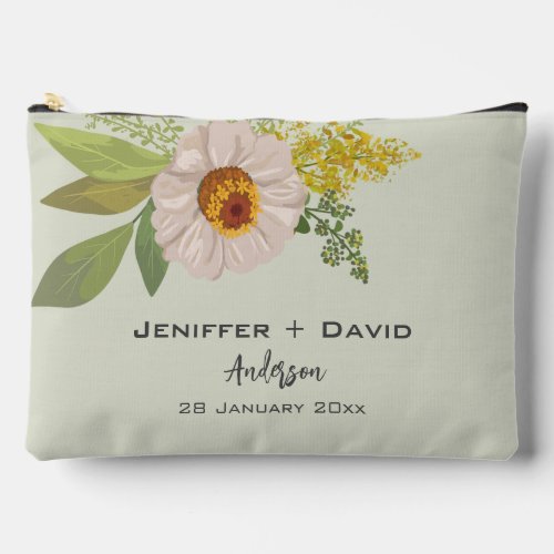 Floral Bouquet Personalized Wedding Accessory Pouch