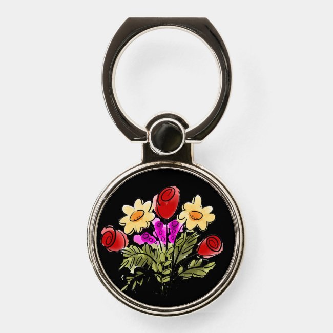 Floral Bouquet Phone Ring Holder