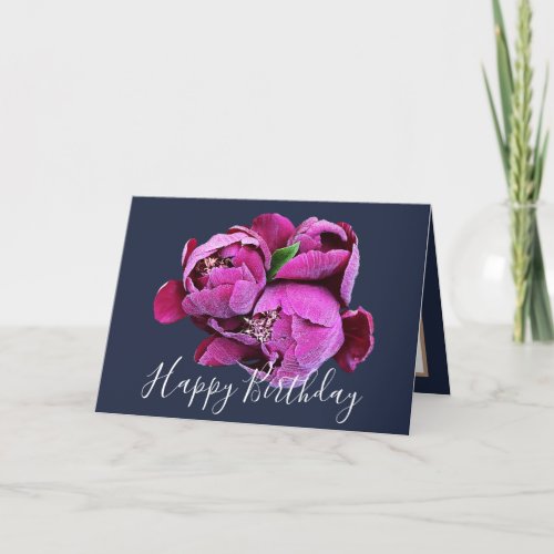 Floral Bouquet Pink Peonies Flower Girl Birthday Card